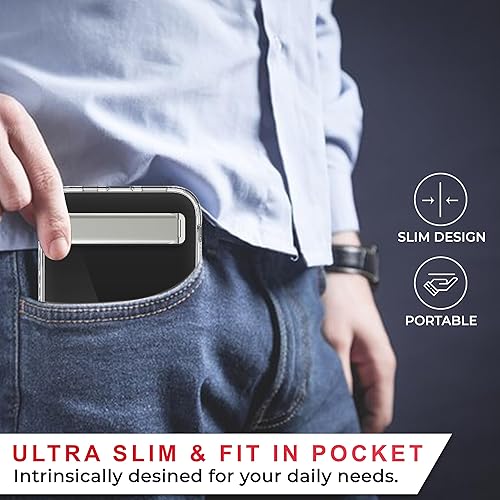 Miniatura 3 de CEDO Funda con función atril para iPhone 15 Pro Max, funda de teléfono con soporte de metal integrado en modo de 3 vías, parachoques a prueba de