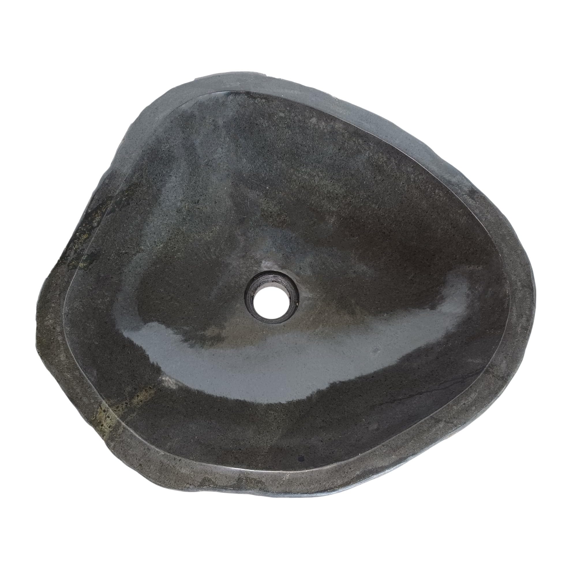 Umywalka owalna (46-53) x (34-40) cm kamień rzeczny - kamień naturalny rdzawy kolor - umywalka do łazienki - umywalka - miska do mycia - unikalny kształt i kolor!