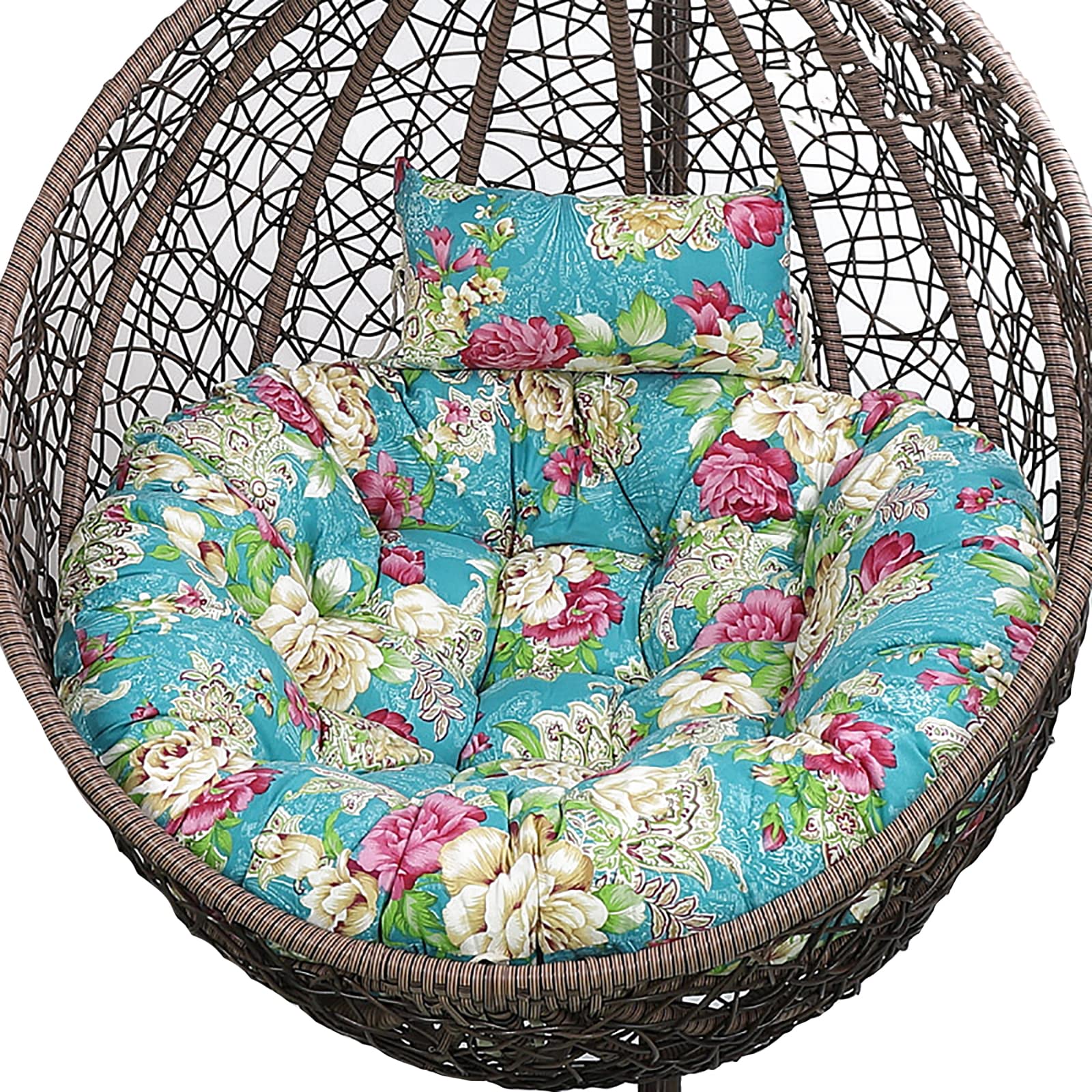 Cuscino per Sedia Papasan Esterno Sospese in Rattan Imbottiture per sedie Poltrona Cuscino Tondo Sedia a Dondolo Cuscino del Sedile per Patio del Balcone (G 105cm/41.33in)