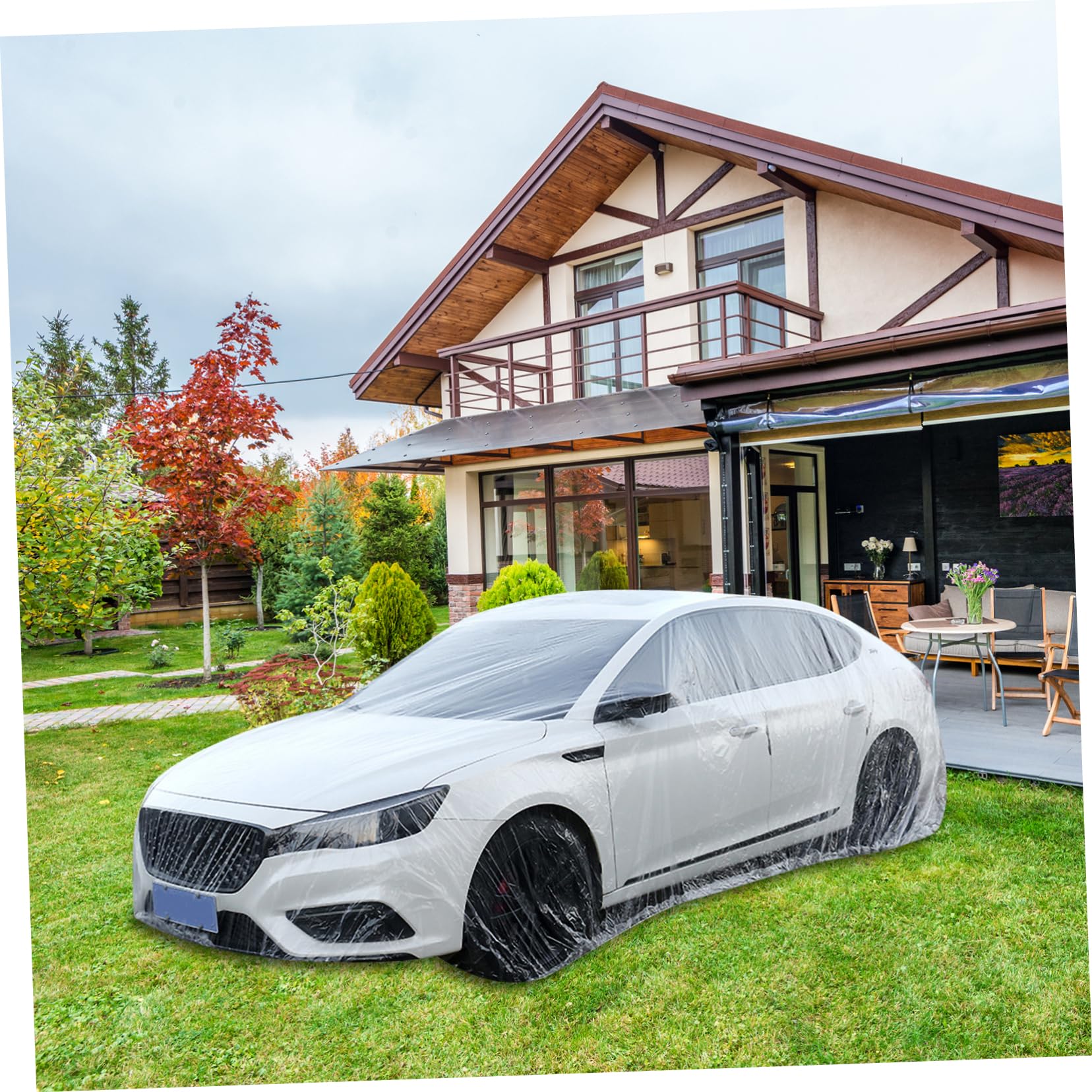 CHILDWEET Weather Car Protective Cover Outdoor Car Body Cover for Suvs and Automobiles and Hail Pe Film — view 4