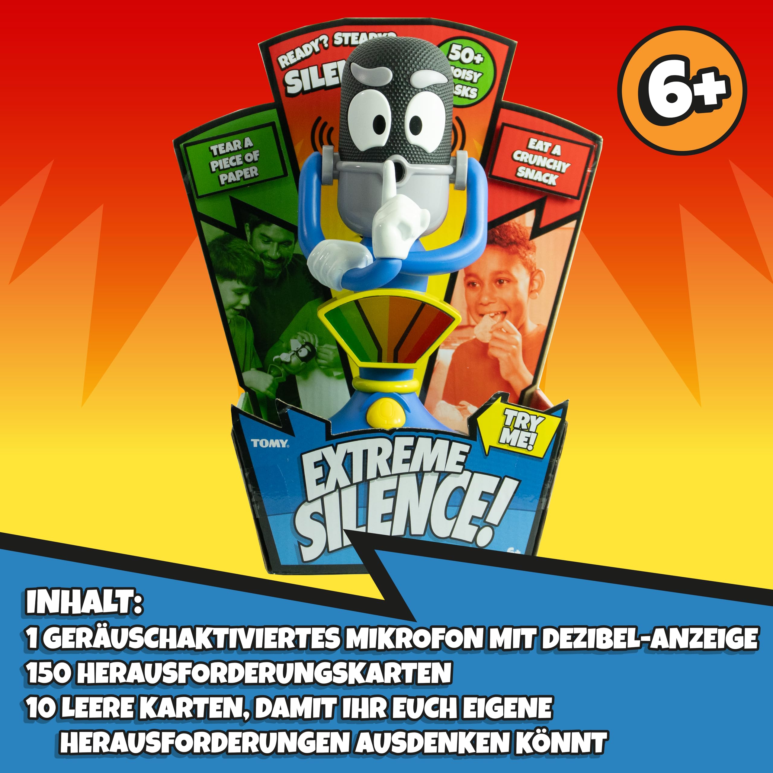 TOMY Extreme Silence Juego de Fiesta, Juego de Habilidad silencioso para niños y familias, Sensor de Ruido, 50 Tarjetas de tareas, Crear Sus Propios desafíos, a Partir de 6 años, más de TOMY Extreme Silence Juego de Fiesta, Juego de Habilidad silencioso para niños y familias, Sensor de Ruido, 50 Tarjetas de tareas, Crear Sus Propios desafíos, a Partir de 6 años, más de