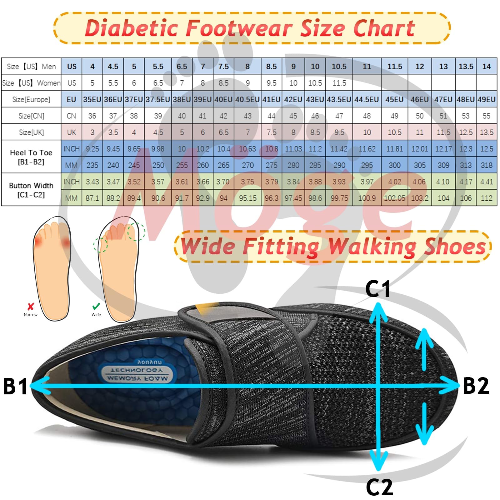 Zapatillas pie Diabetico Hombre Verano Zapatillas ortopédicas para Hombre Mocasines sin Cordones para Hombre Deporte para Senderismo al Aire Libre para Hombre