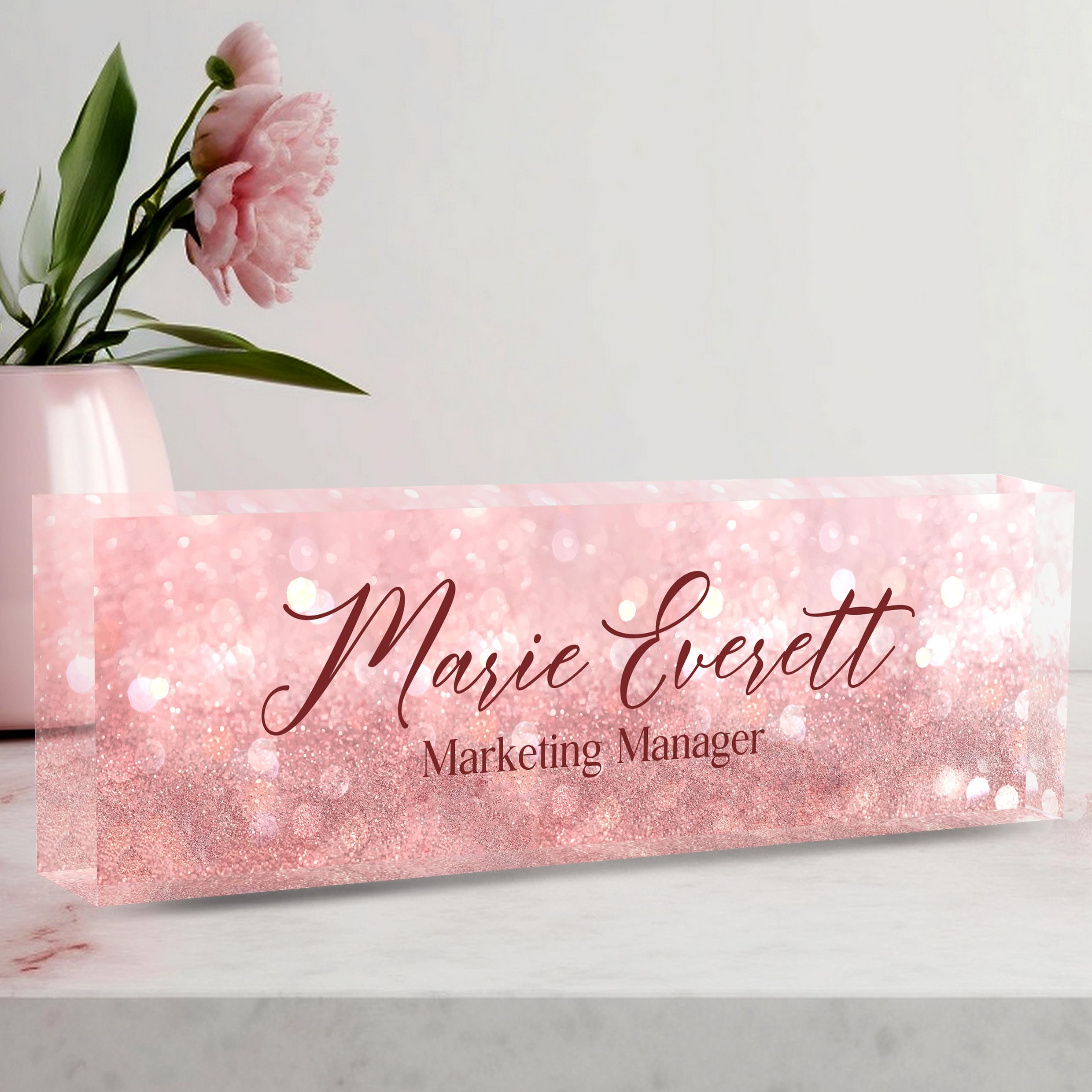 Desk Name Plate Personalized, Custom Name Plate for Office Desk Decor for Women &amp; Men, Custom Office Gifts Employee Appreciation Gifts for Boss, Manager, Nurse, Lawyer, Teacher