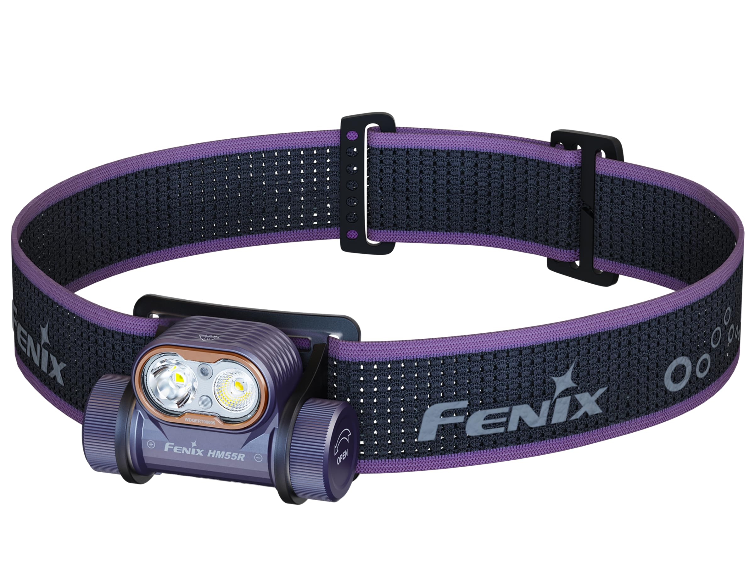 Fenix HM55R Dunkelviol Stirnlampe LED Wiederaufladbar,1200 Lumen Extrem Hell,USB-C Aufladbar,175M,Strahler Flutlicht & Rotlicht,IP68 Wasserdicht Sensor Kopflampe,141 Stunden max,Outdoor Camping Joggen