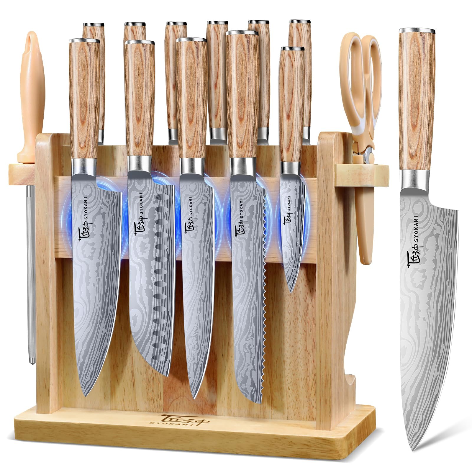 SYOKAMI 2026 Upgrade Messer-Set, 14-teiliges japanisches Küchenmesser-Set