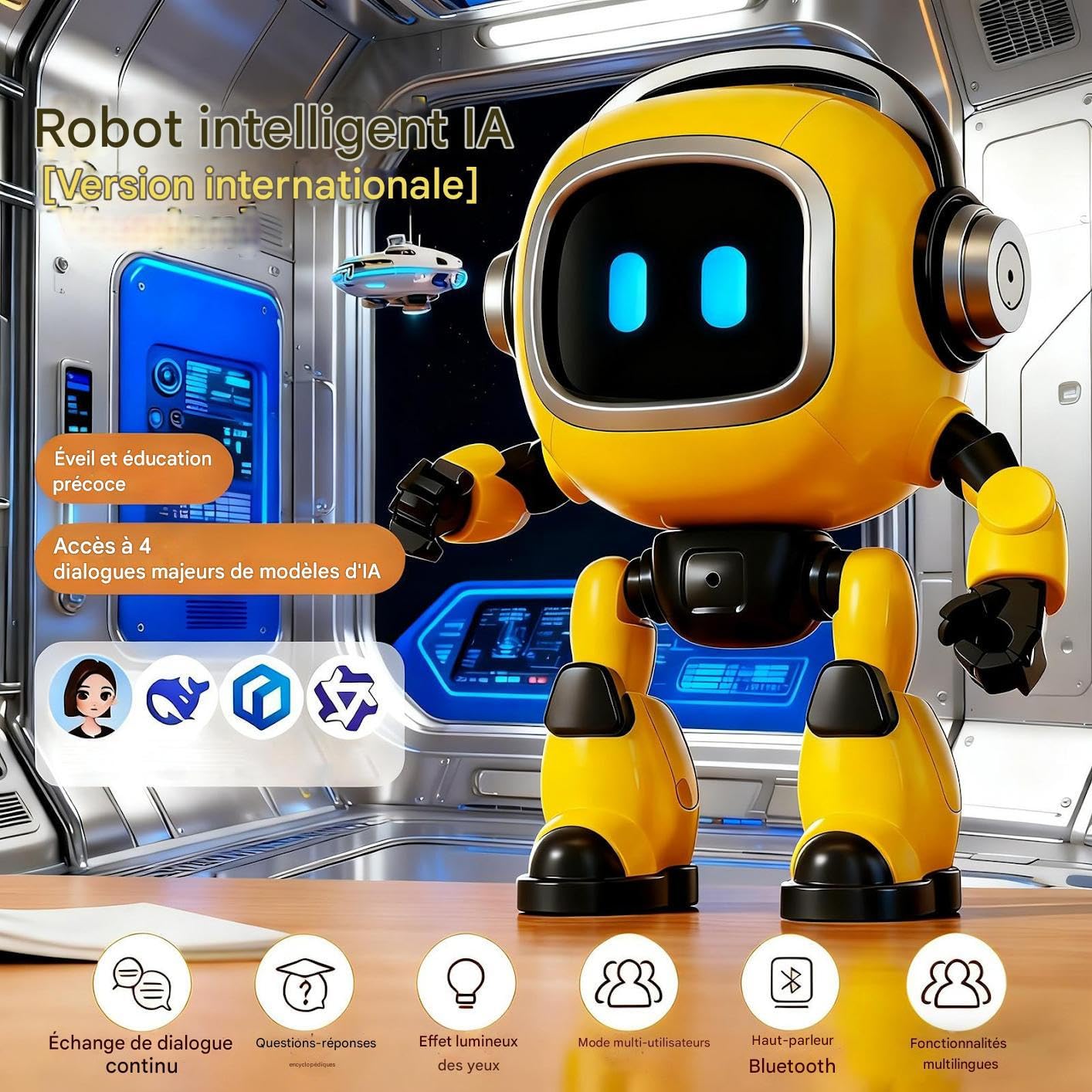 Robotiche Per Apprendimento Intelligente Interattivo Educativo | Robot Intelligente Alimentato Da L IA Per Ragazzi Ragazze Adulti Feste Di Compleanno