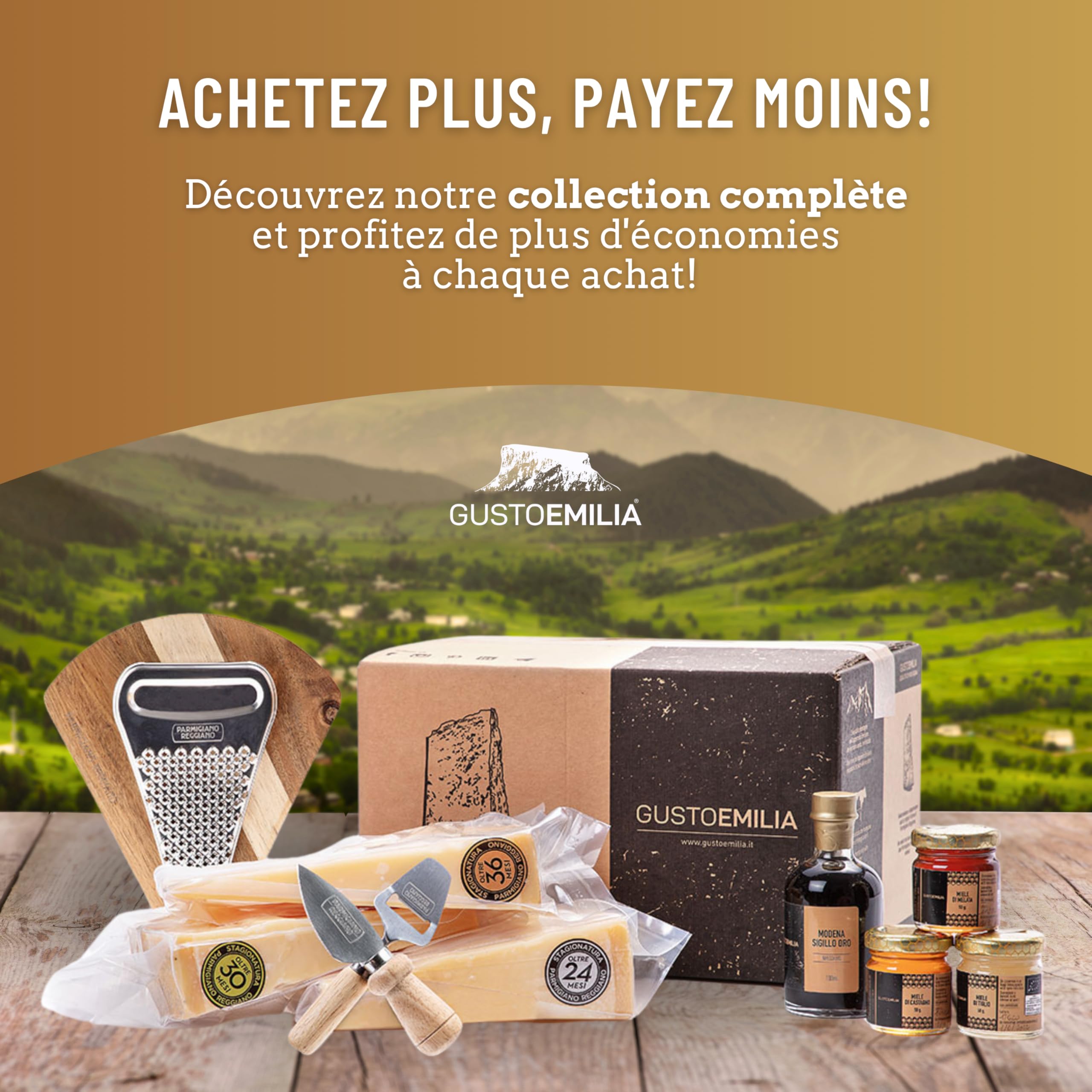 GUSTOEMILIA Vinaigre Balsamique Extra Vieilli 25 Ans de Modène IGP Italien - Accord Parfait avec le Parmigiano Reggiano Vieilli - Fabriqué en Italie 3,38 Fl Oz (100 ml)