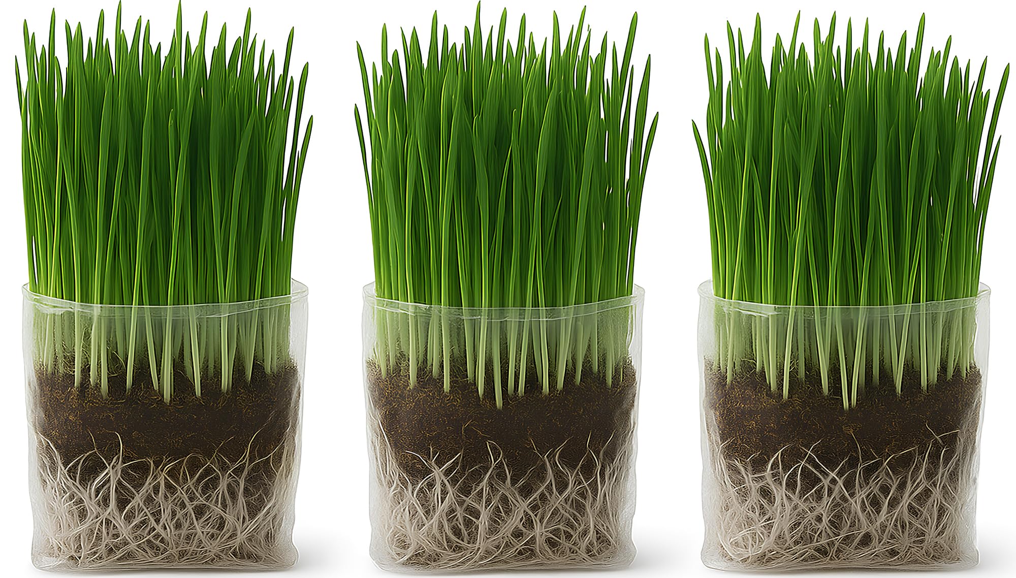 The Cat Ladies Cat Grass Grow Bag Kit, Organic Cat Grass for Indoor Cats, Cat Grass Seeds, Soil & Grow Bags 3 Pack