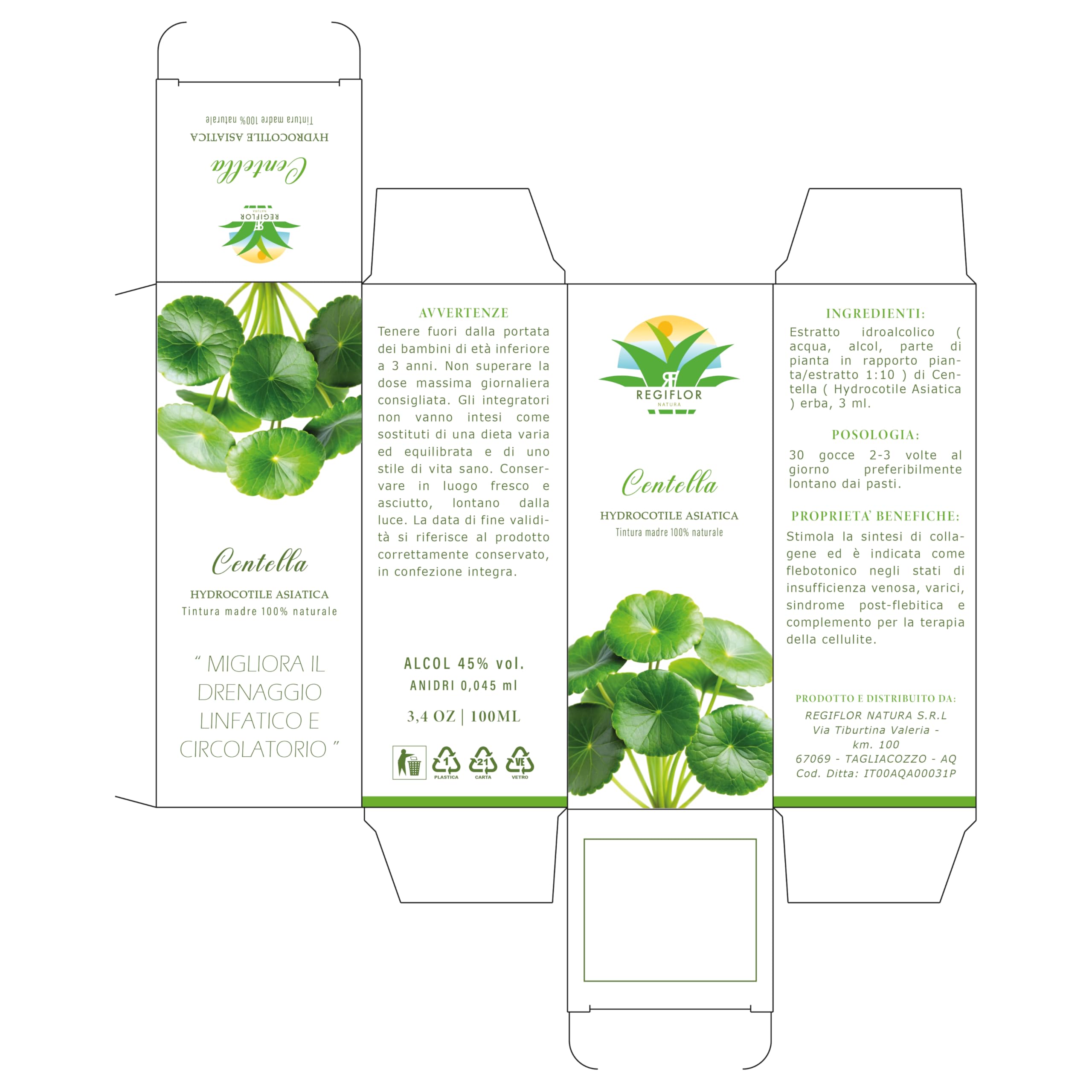 Tintura Madre di Centella - Hydrocotyle Asiatica - 100% Naturale, 100ml con Contagocce - Integratore alimentare - Integratore a base di Hydrocotyle Asiatica