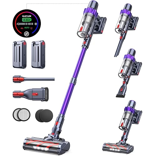 Cordless Vacuum Cleaner, 2 Batteries 110 Mins Runtime Vacuum Cleaners