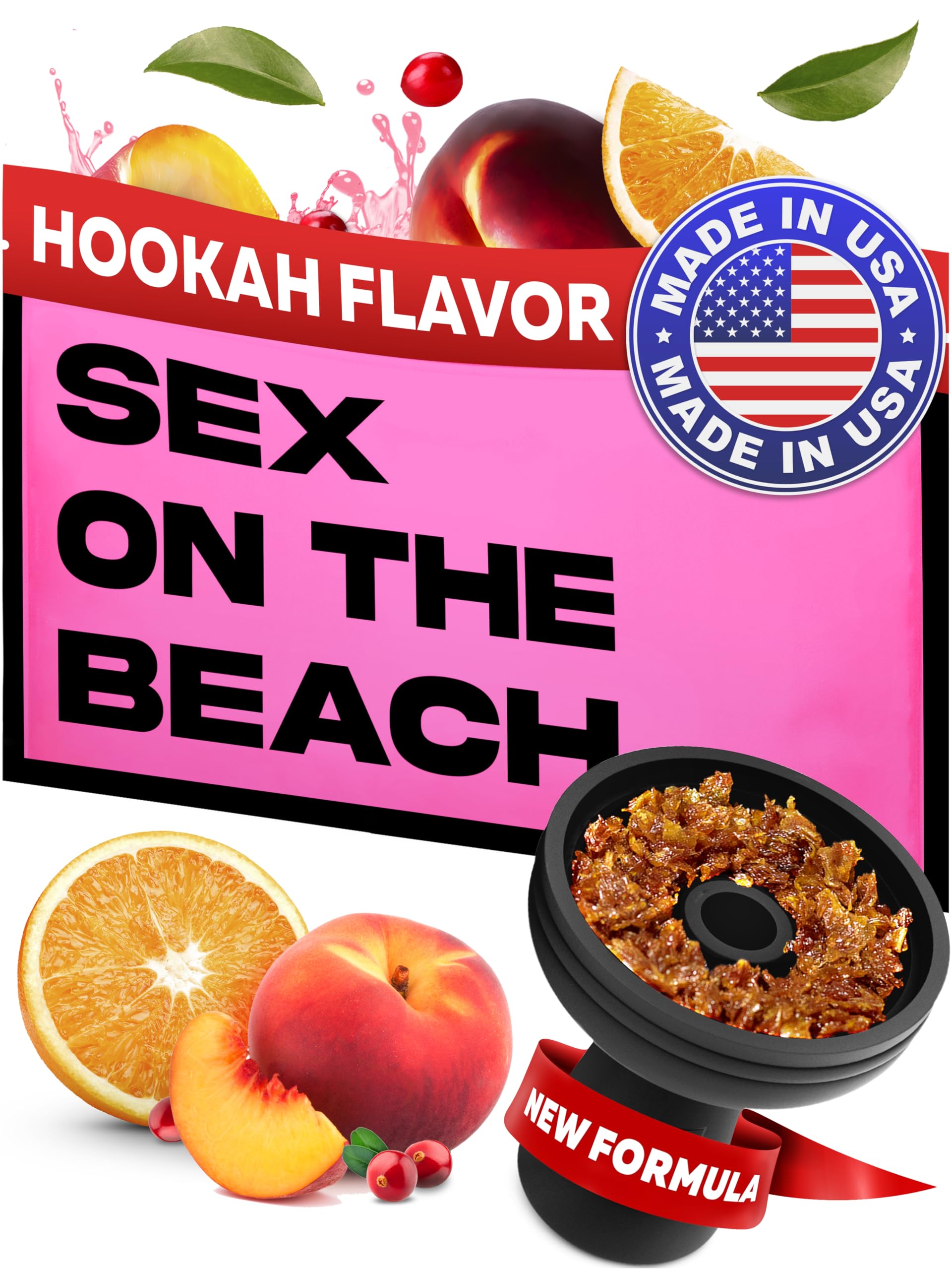 Sex On The Beach Shisha Hookah Flavors - 3.5 ounce Made In The USA Hookah Tobacco & Nicotine Free Sisha - 100g - Natural & Authentic (Pack of 1)