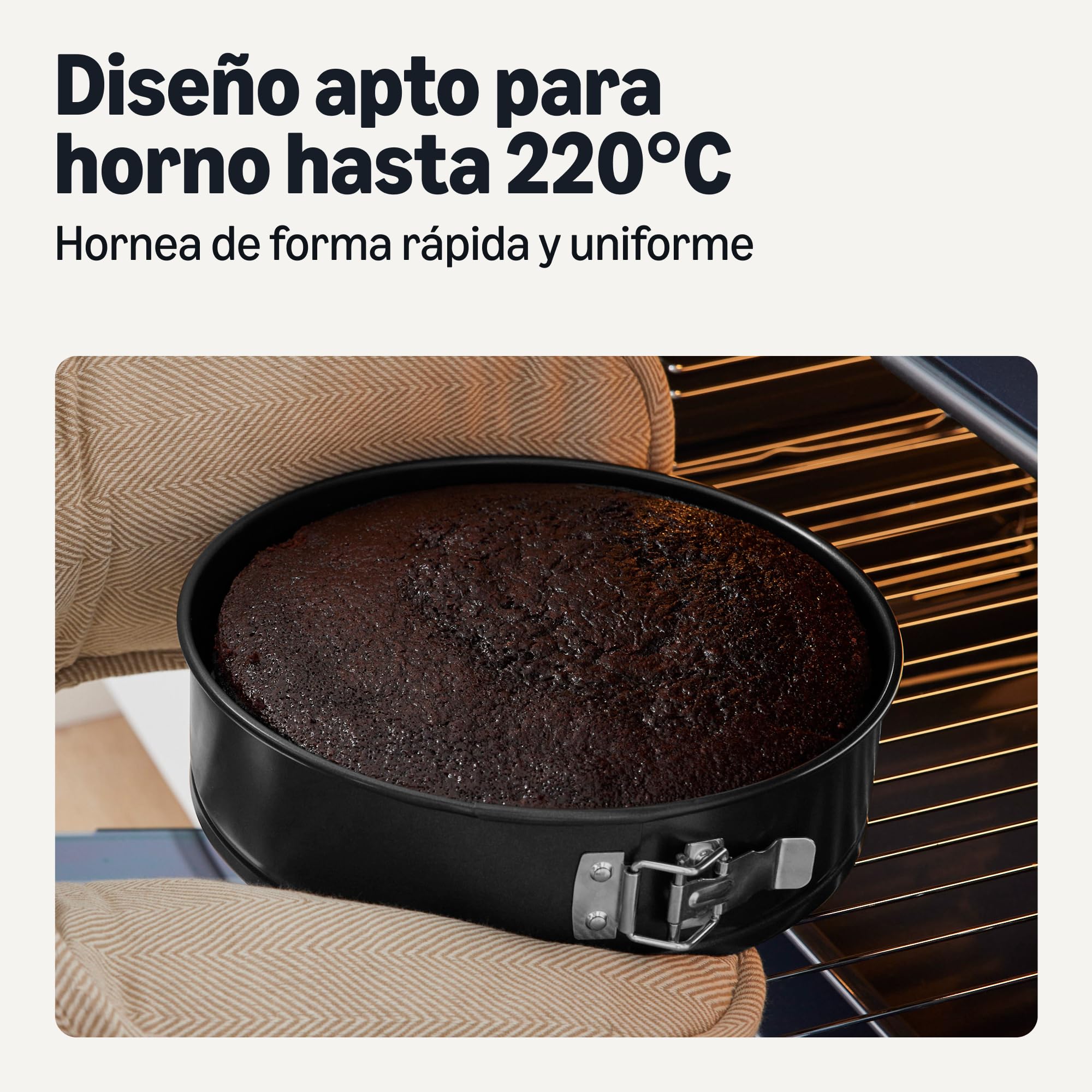 Amazon Basics Molde Desmontable Antiadherente, Apto para Lavavajillas y Horno, 25,4cm