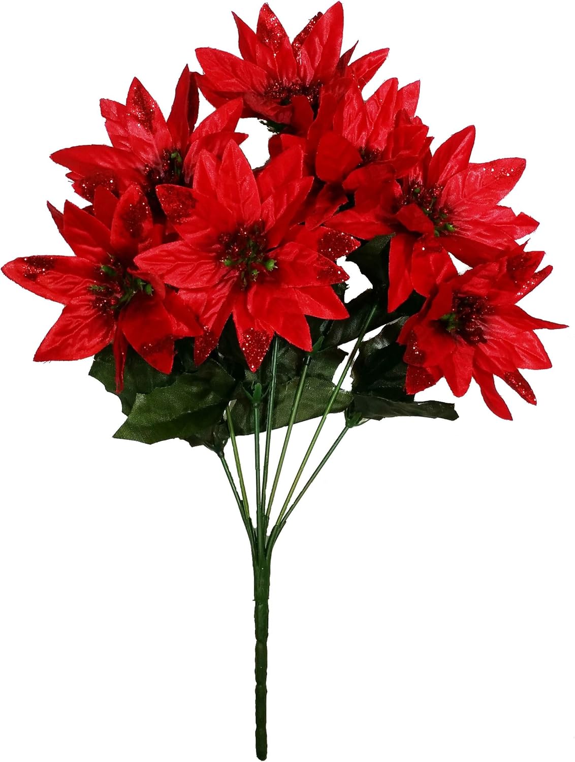 MM TJ PRODUCTS Artificial Poinsettia Bouquet; 7 Stems W