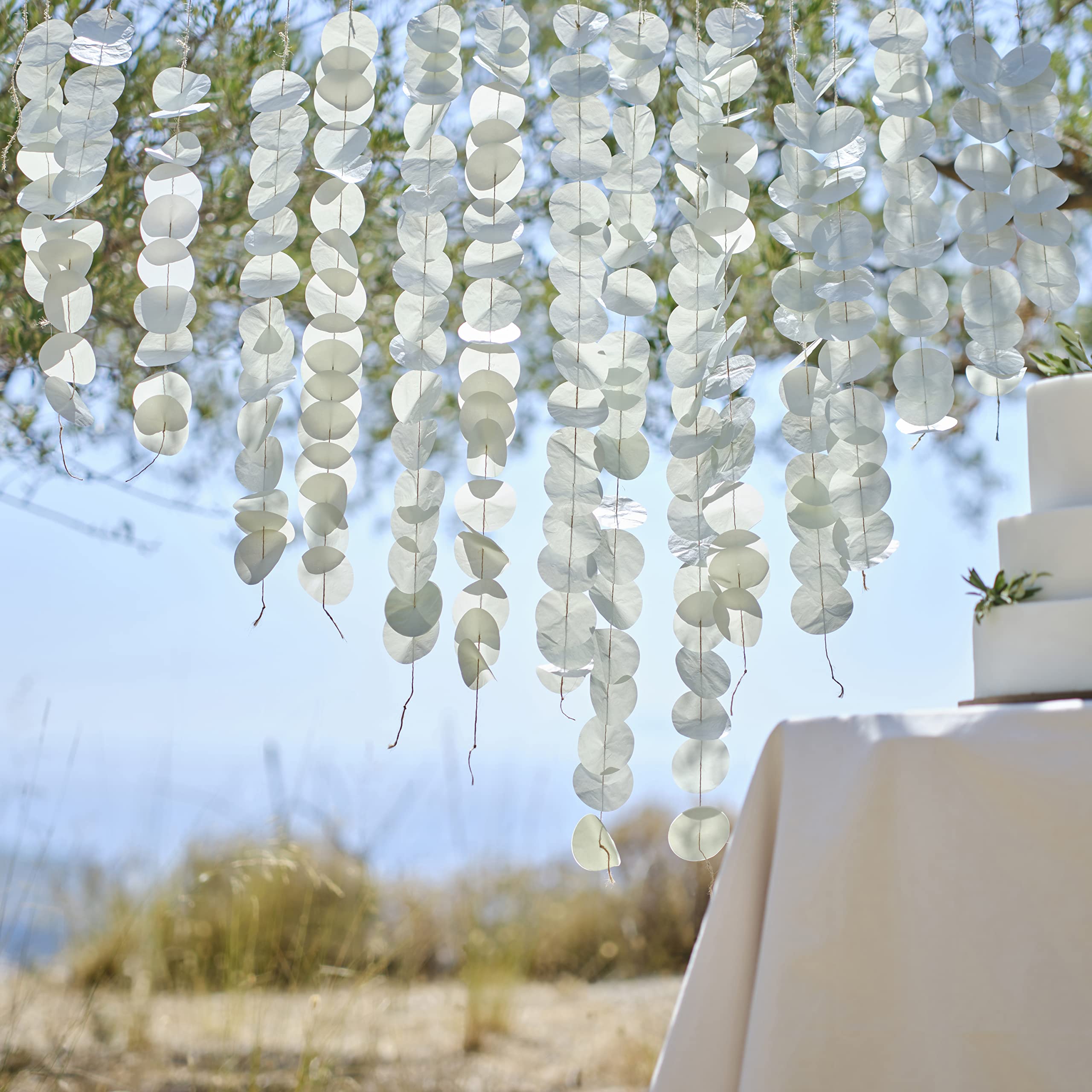 Ginger Ray Sage Hanging Paper Tissue Wedding Backdrop Decoration