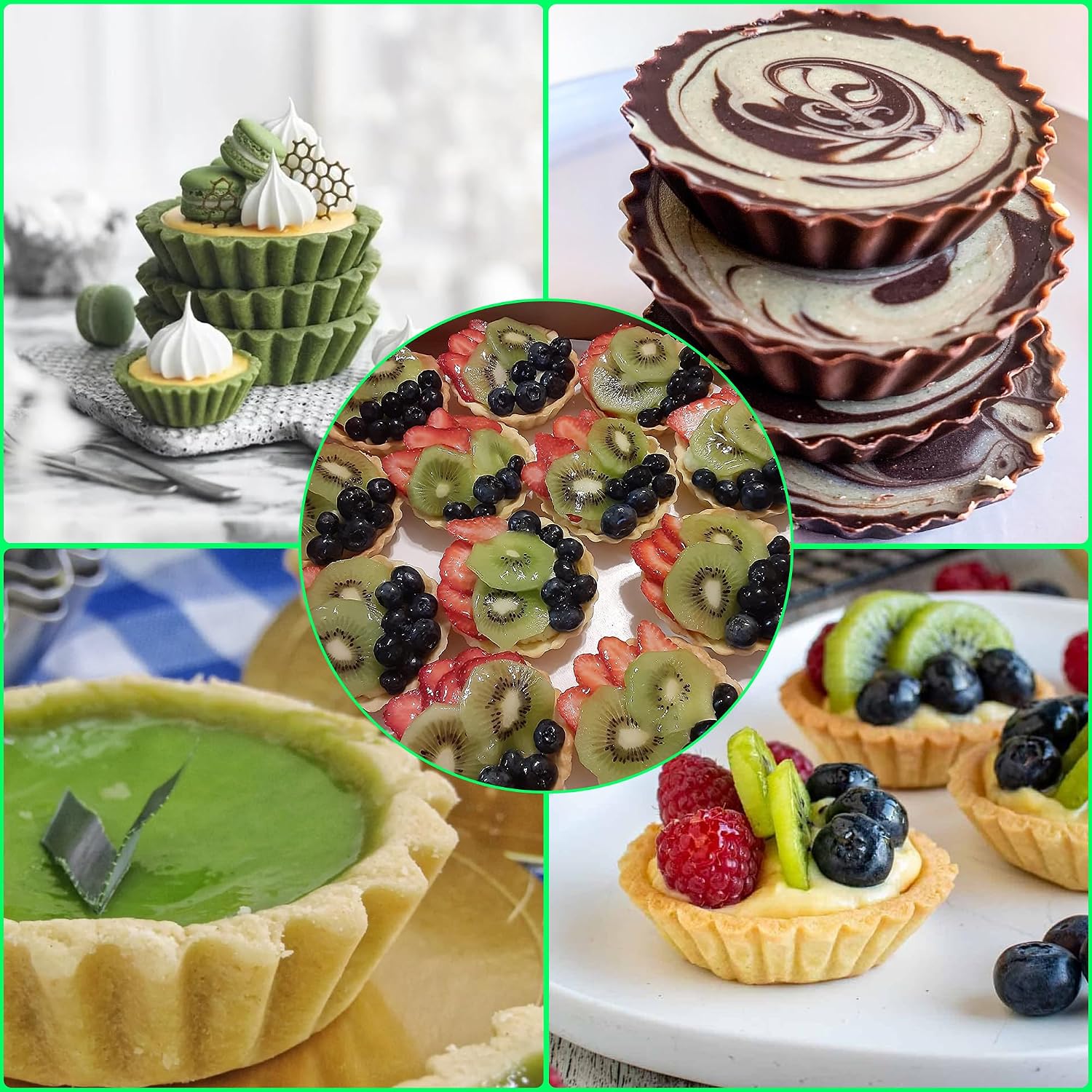 Zorazio 3Pack Mini Tart Pan Silicone, Mini Quiche Pans 3Inch,Non-stick Pie Pans, Egg Tart Mold for Pies, Quiches, Mousse Cakes, Dessert Baking