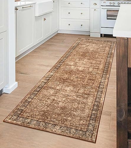Miniatura 5 de Morebes Alfombras y caminos de cocina vintage de 2 x 8 pies, antideslizante, largo, lavable, envejecido, bohemio, alfombras de baño, alfombras