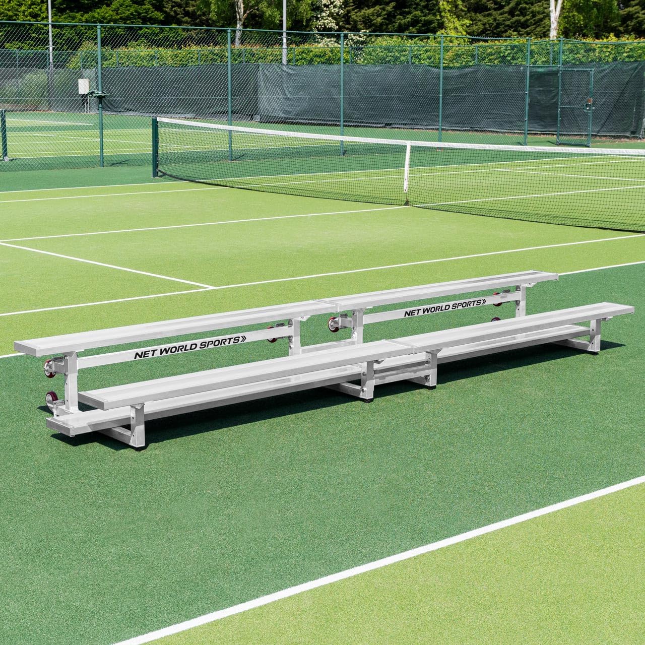 FORZA Heavy-Duty Mobile Bleachers [Optional Backrests] | Aluminum Seating for Sports Events | 2-Tier & 3-Tier Bleachers for Indoor & Outdoor Use