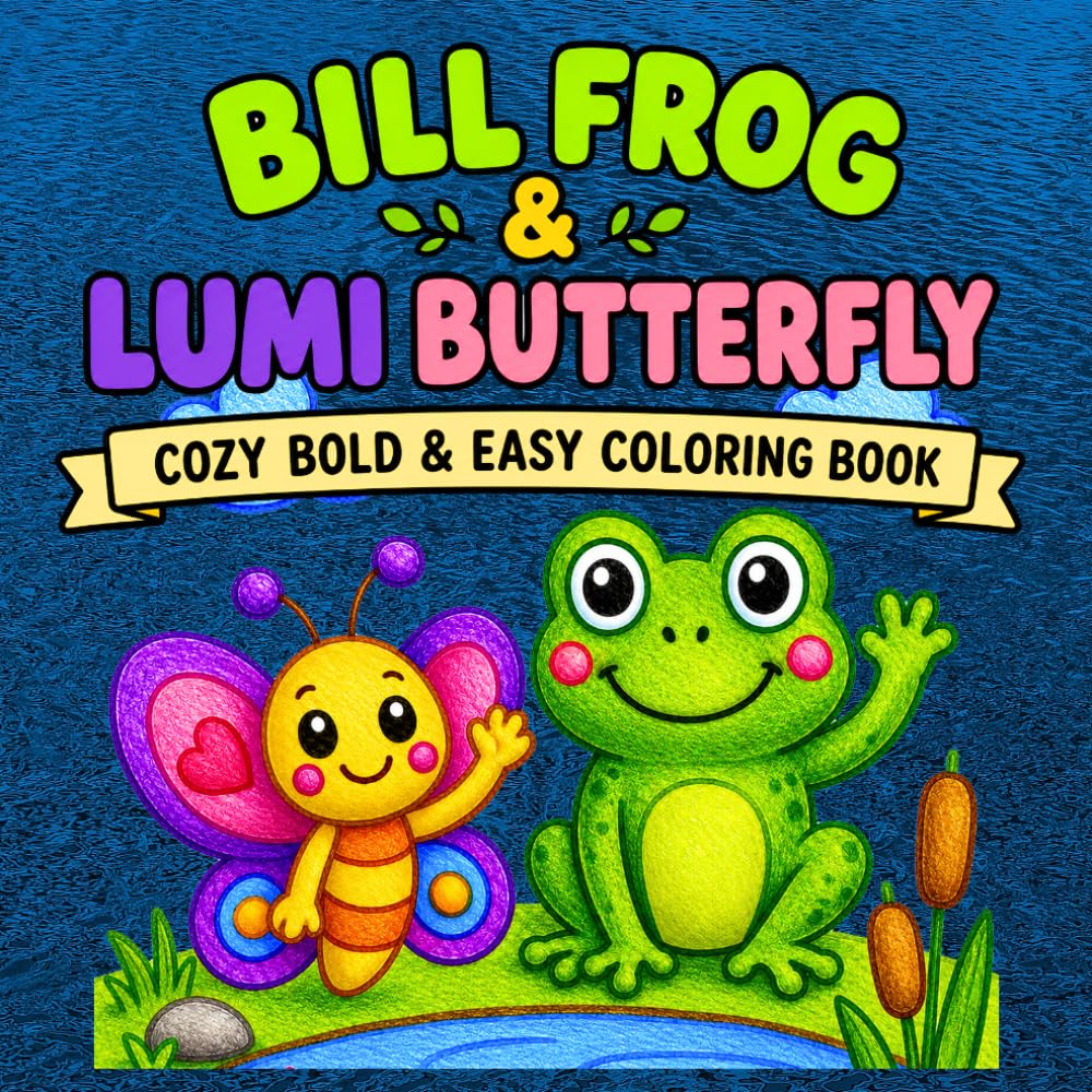 Bill Frog & Lumi Butterfly Adventures Cozy Coloring Book: Cute Cozy Forest Animal Coloring Pages with Relaxing Scenes, Happy Songs, Bedtime Lullabies, ... Adults, and Seniors (Bill & Lumi Advanced)