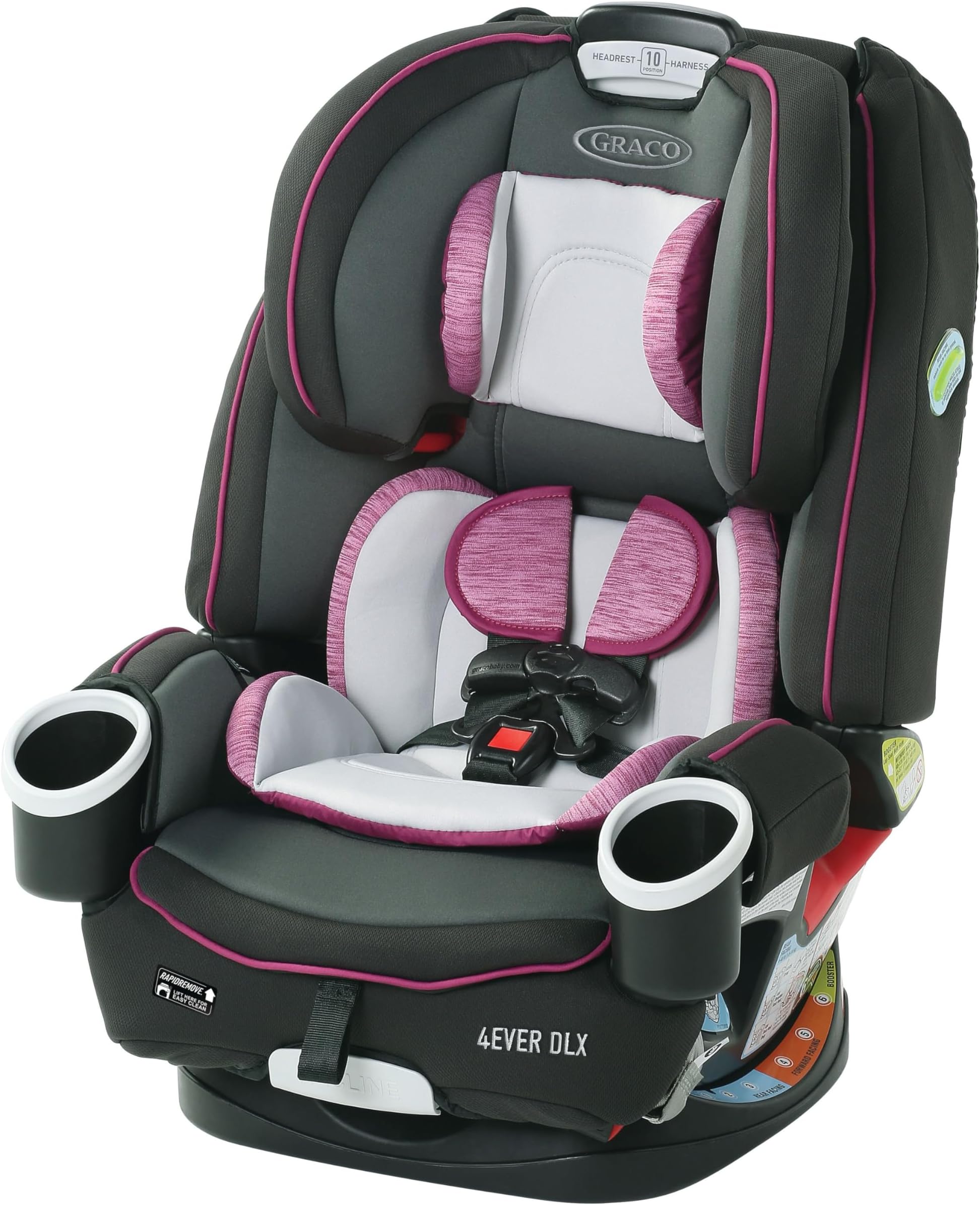Amazon.com: Graco 4Ever DLX 4-in-1 Car Seat, Pink | Infant to Toddler