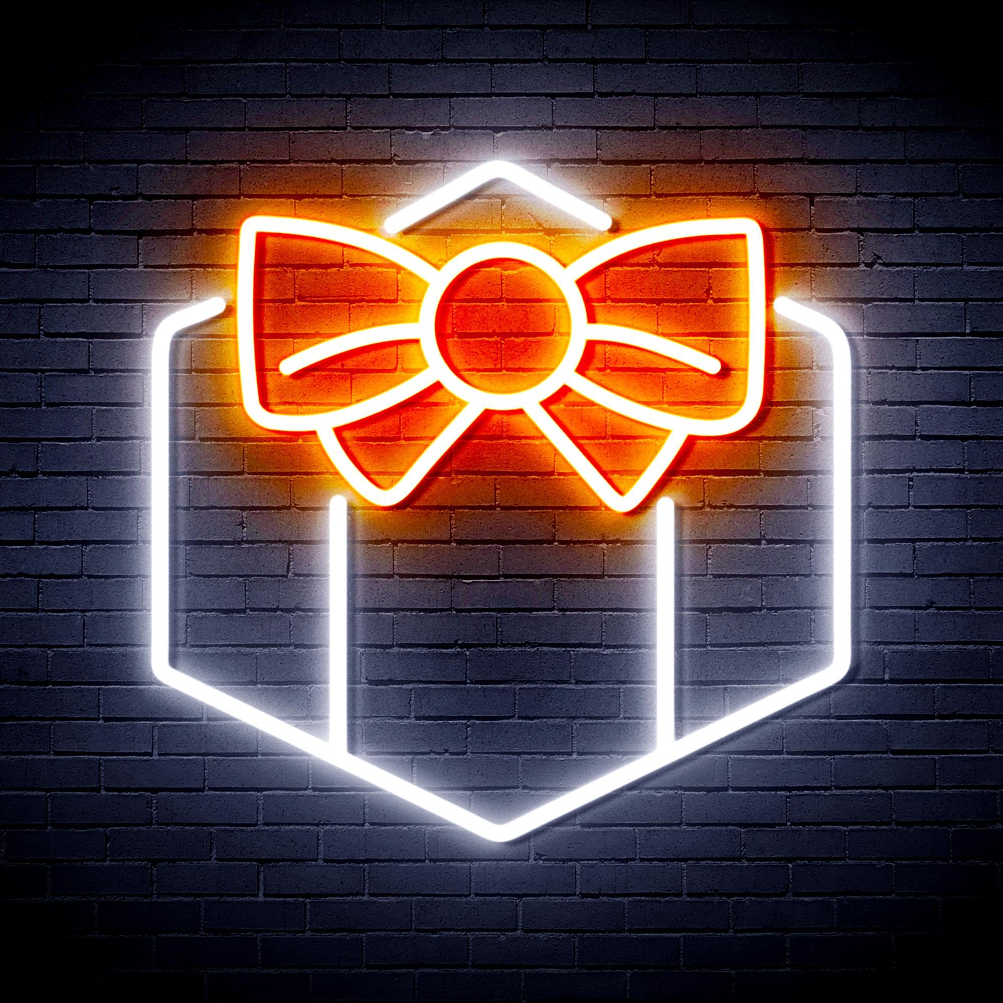 ADVPRO Present Flex ST16s66-fnu0144-wo - Letrero de neón LED de silicona, blanco y naranja