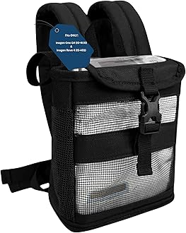 O2TOTES USA Backpack Custom Fit For Inogen One G4, Inogen Rove 4, OxyGo Fit; Ultra Lightweight, Mesh Panels, Zippered Bottom