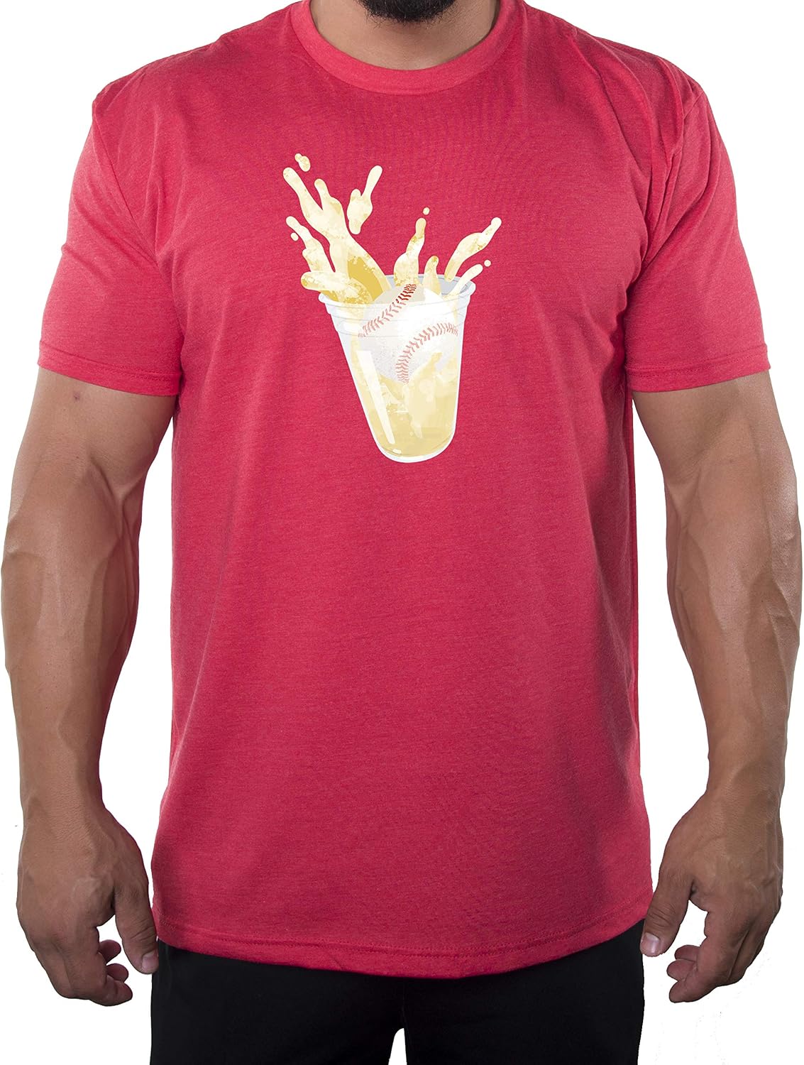Baseball Beer Splash Tee, Sports T-Shirts Men's Baseball T-Shirts