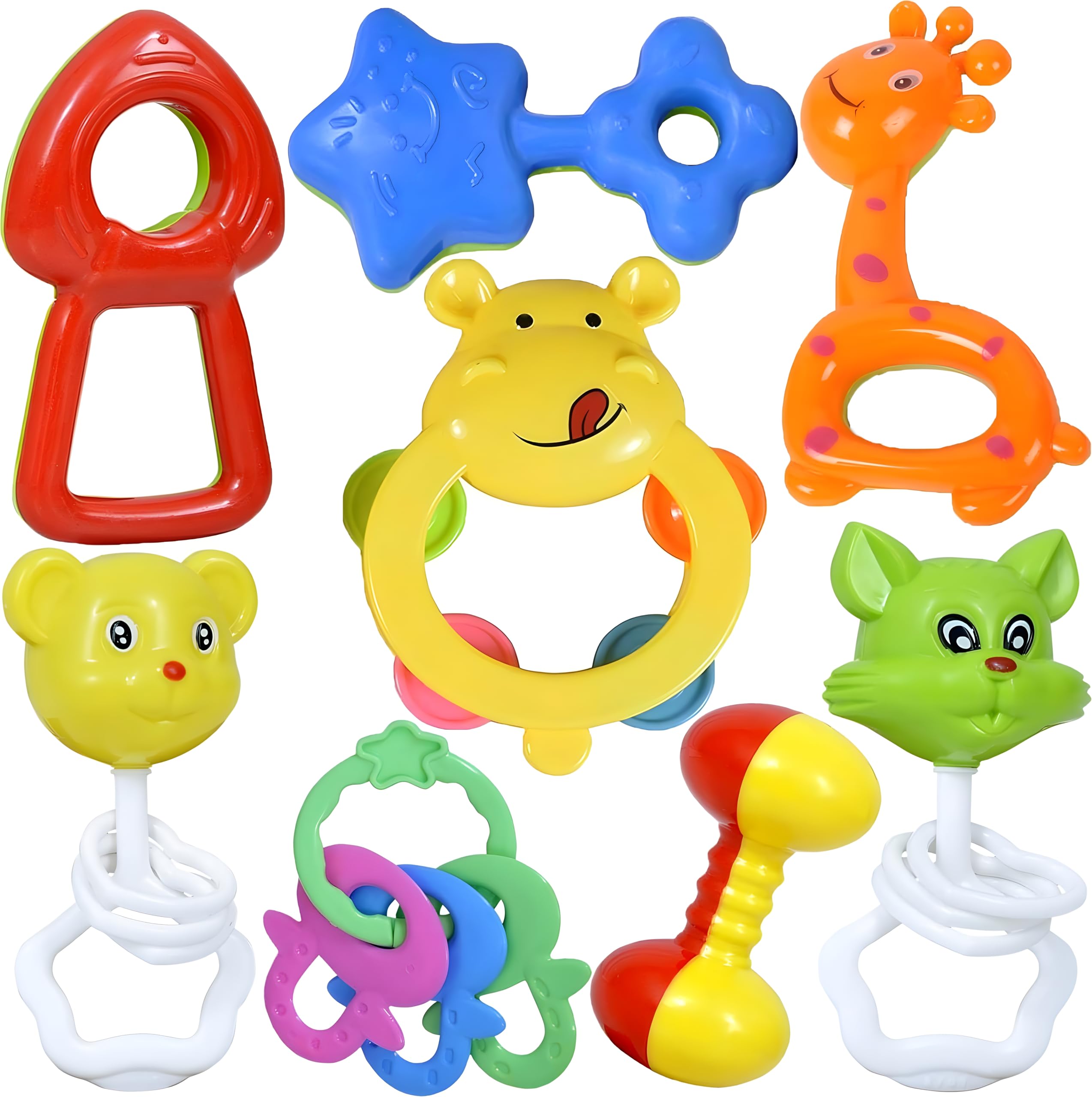 TOYSHULL Colorful Attractive Plastic Non Toxic Set of 8 Shake & Grab Rattle BPA Free for New Born and Infants (Multicolor,Set of 8) (B0CXJKPLDH) Amazon Price History, Amazon Price Tracker