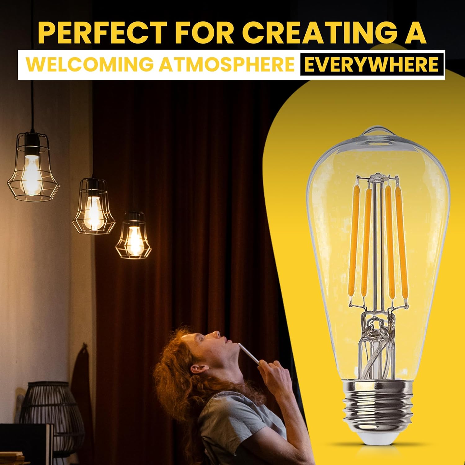 HALCO ProLED Filament LED Performance ST19 Bulb Clear Medium (E26) Base 9W 60 Equivalent Watts Dimmable 800 Lumens 15000 Hours CRI 90 (2700K Soft White)
