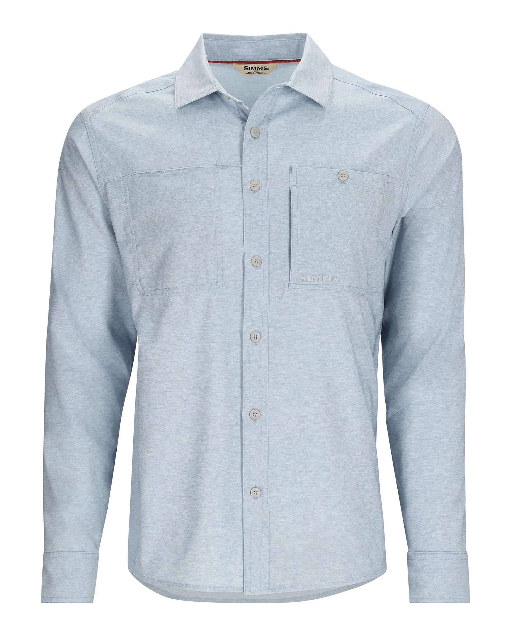 Simms Mens Simms Challenger Ls Shirt, Steel Blue, S