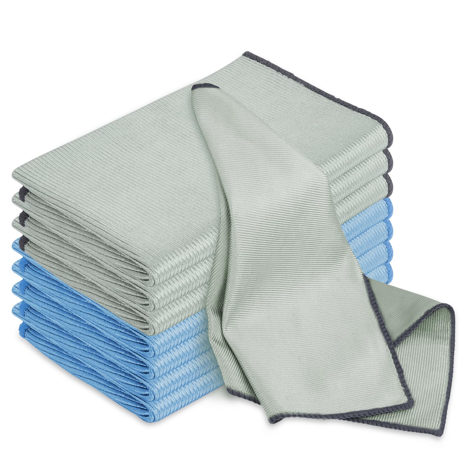 HOTUT 8 x Ultra Fine Microfiber Cloths for Glass 30 x 40 cm Professional Glass Cleaning Cloth