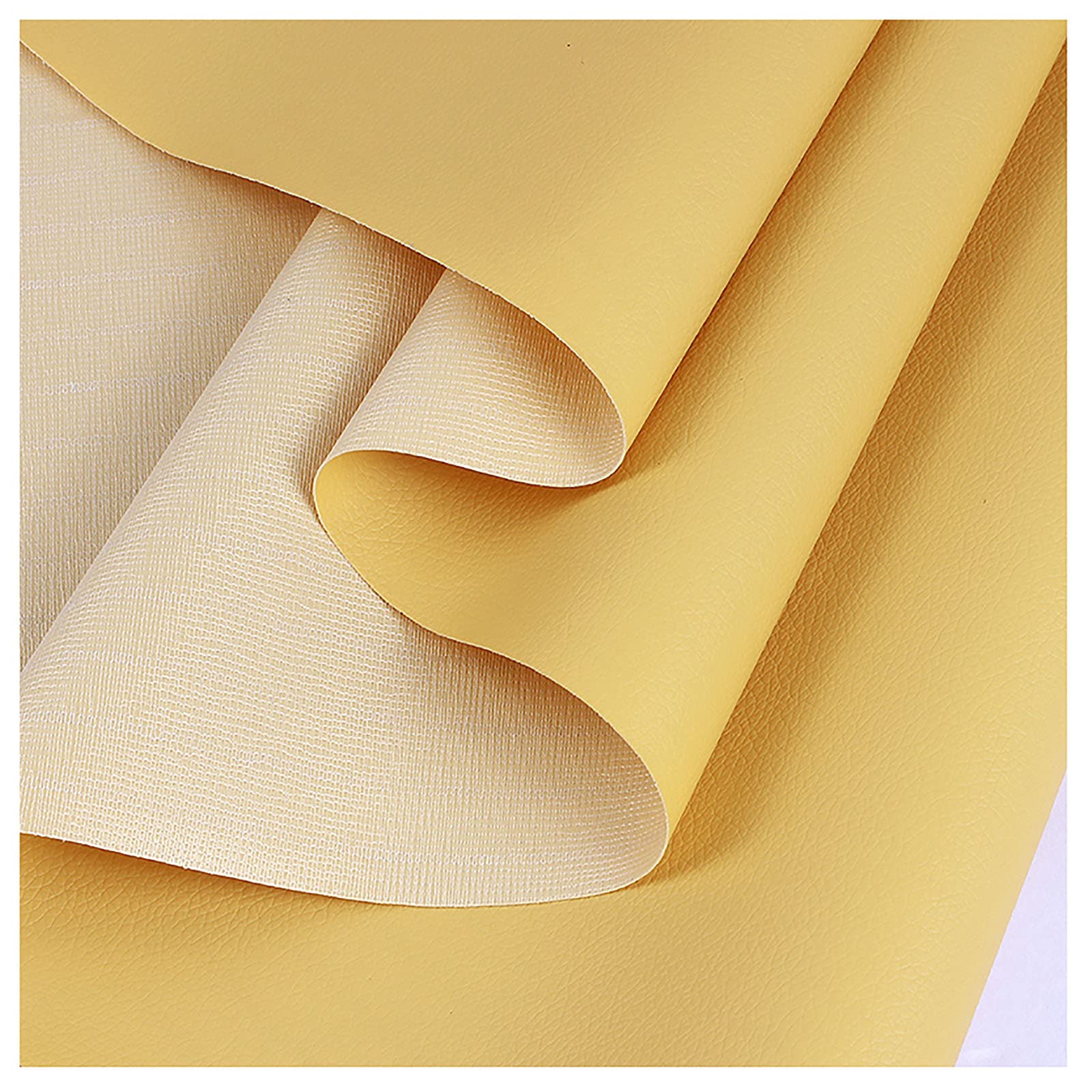 Tissu faux cuir haut de gamme coloris jaune mat pour tapisserie d'ameublement de luxe