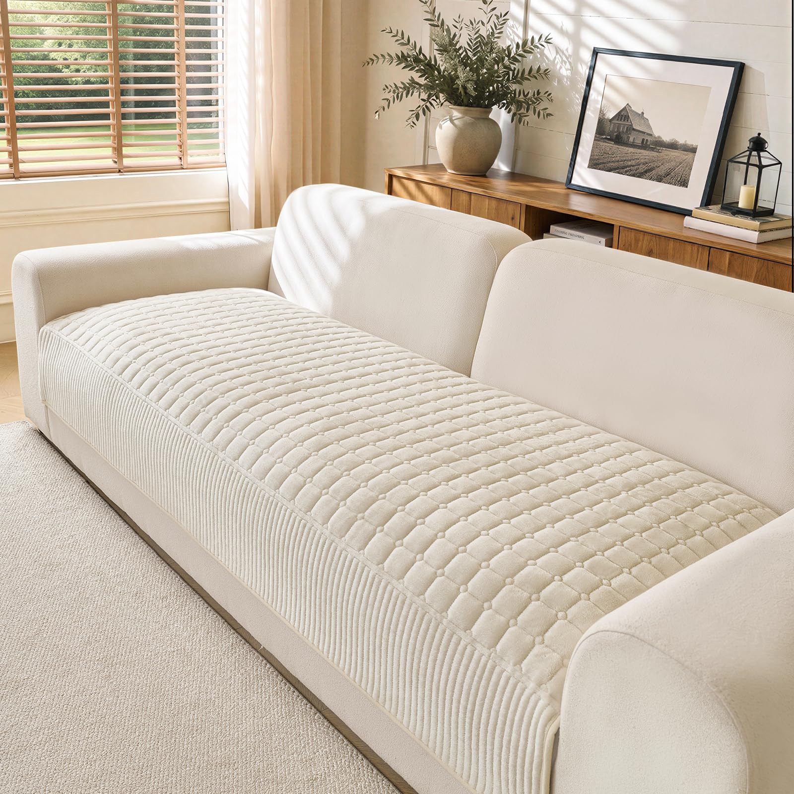 Photo 1 of OHSIO Plush Couch Cover - White
