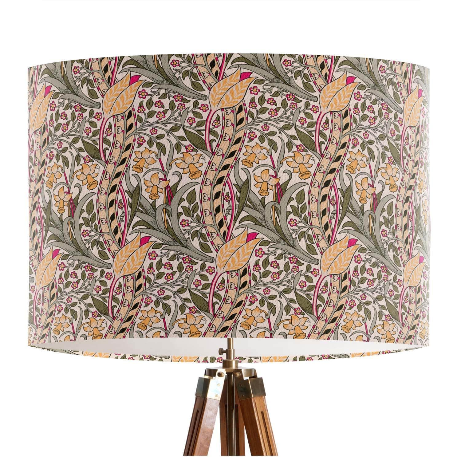 Abat-jour Sur Mesure William Morris - Motif Brer Rabbit (Lapin) - Style Vintage Bleu Et Blanc - Diamètre 22 Cm