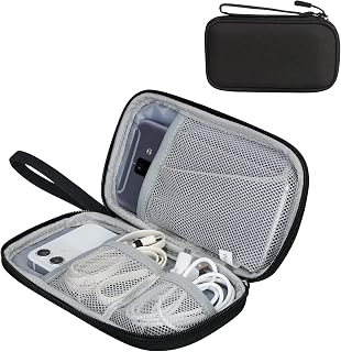 Toplive Travel Electronics Organizer, Cable Organizer Bag Electronics Accessories Carrying Case Single Layer Portable All-in-One Storage Bag for Cables, SD Cards, Chargers, Hard Disk, Earphone Black