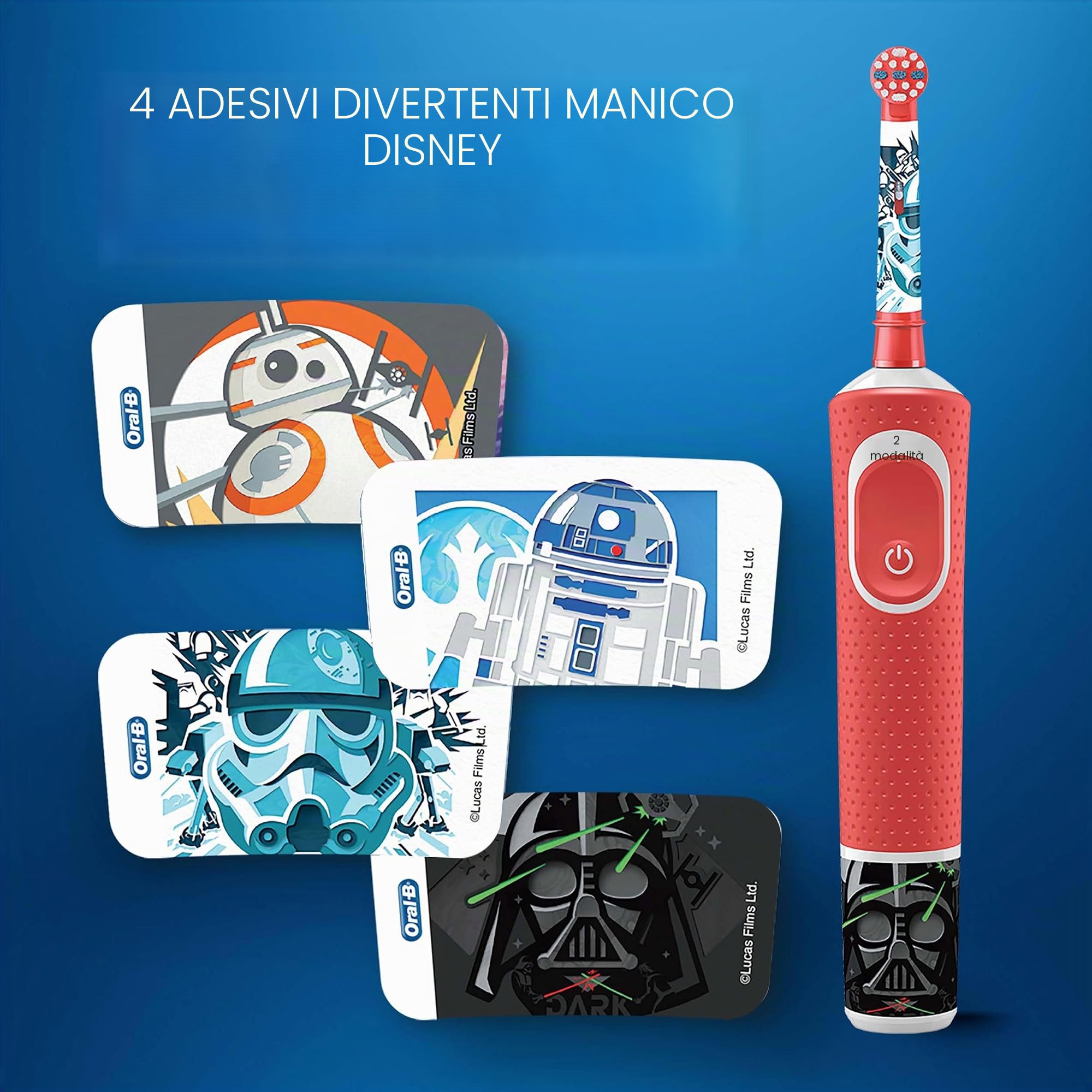 Spazzolino Elettrico Ricaricabile Oral-B Kids Braun, 1 Manico Con Personaggi Di Star Wars, 1 Custodia Da Viaggio, Per Età Da 3 Anni