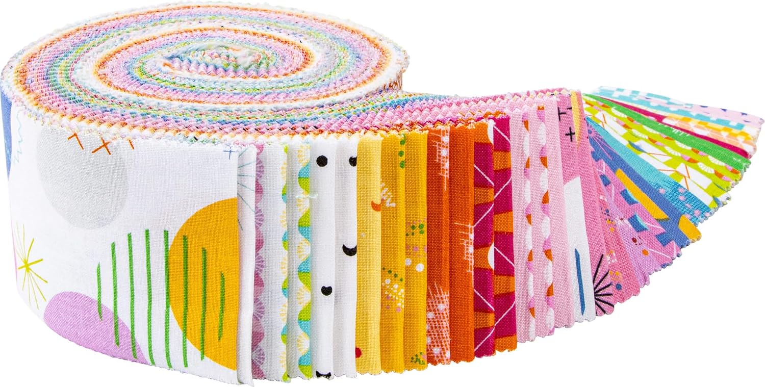Sue Daley Designs Celebrate Rolie Polie 40 2.5-inch Strips Jelly Roll Riley Blake RP-15330-40