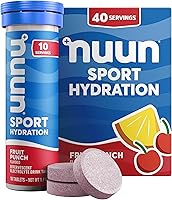 Vista 26 de Nuun Sport - Tabletas de electrolitos para una hidratación proactiva, ponche de frutas, paquete de 8 (80 porciones)