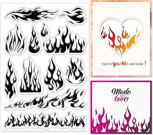 ORIGACH Sellos transparentes con temática de llama, hermosos sellos transparentes de silicona para hacer tarjetas y álbumes de recortes de bricolaje