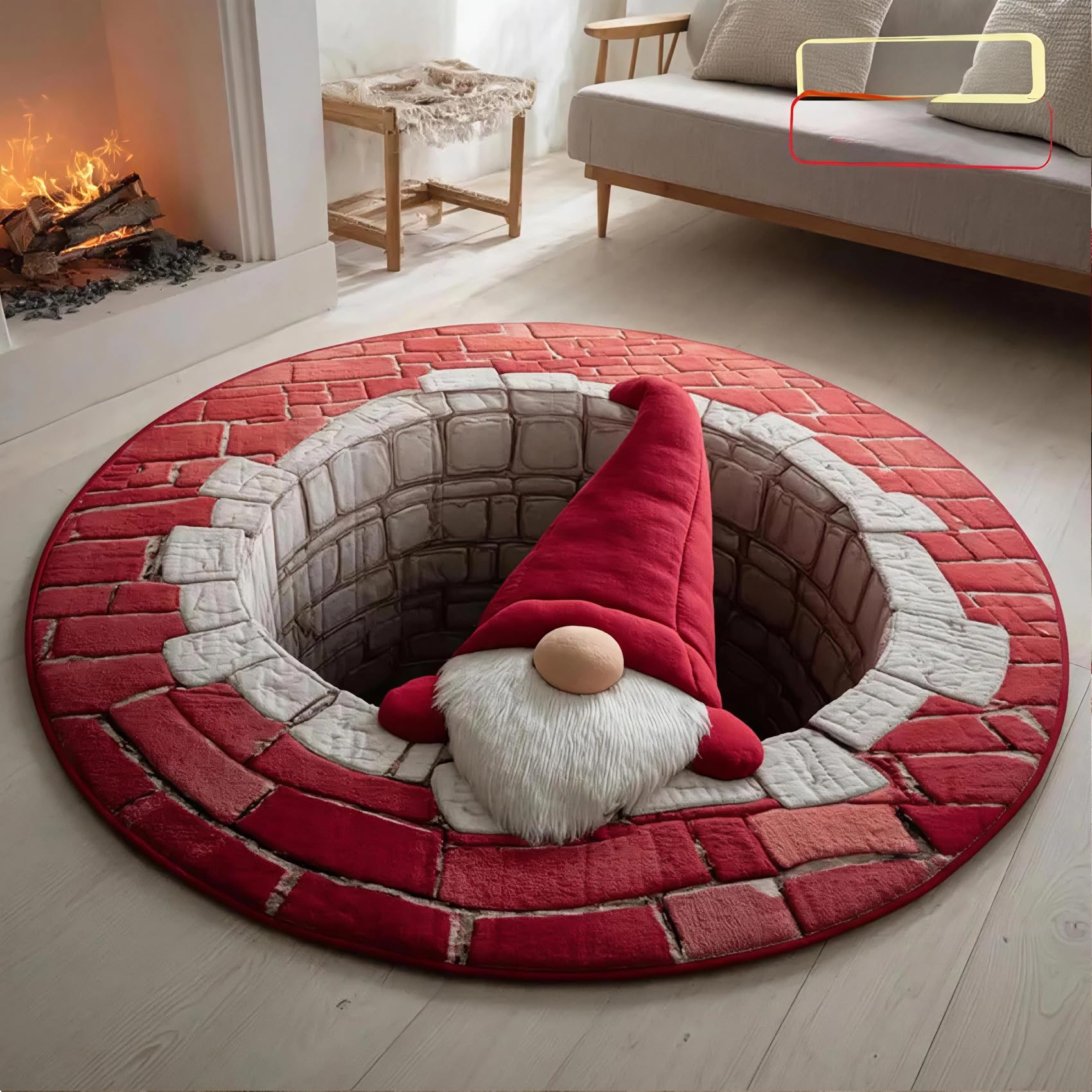 JUXDZISHW Front Door Mat Outside Entrance, 3D Optical Illusion Area Rug for Living Room Christmas 3D Trap Optical Visual Illusion Rugs Playroom Floor Carpet Mat 40/50/60/80100cm,J,80 * 80