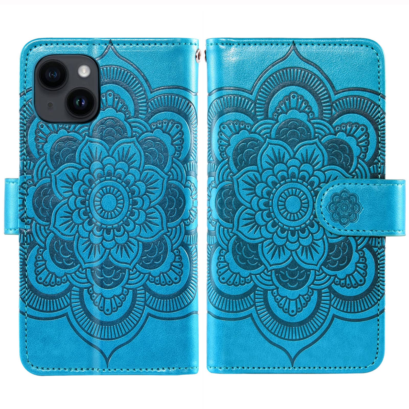 NDOOL Funda Para IPhone 14 Case, 3 En 1 Cristal Templado Protector De