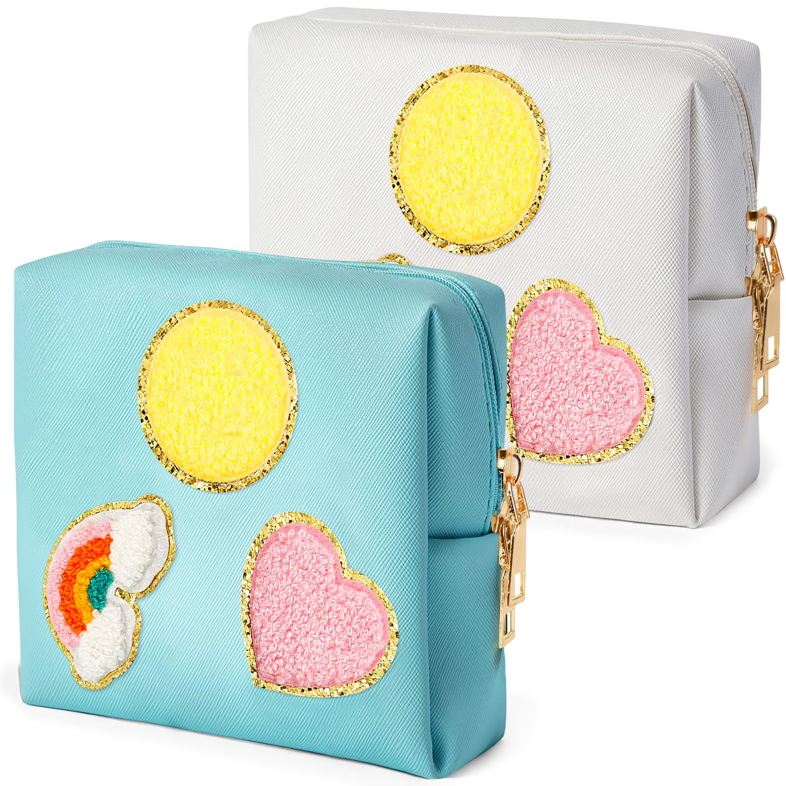 2-Pack Period Bag, PU Leather Sanitary Napkin Storage Bag for Feminine Liners, Tampons & Reusable Pads - Functional Sanitary Pads Pouches First Period