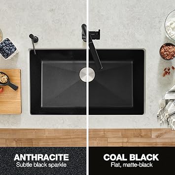 BLANCO 440149 PRECIS SILGRANIT 32 Single Bowl Undermount Kitchen Sink, Anthracite