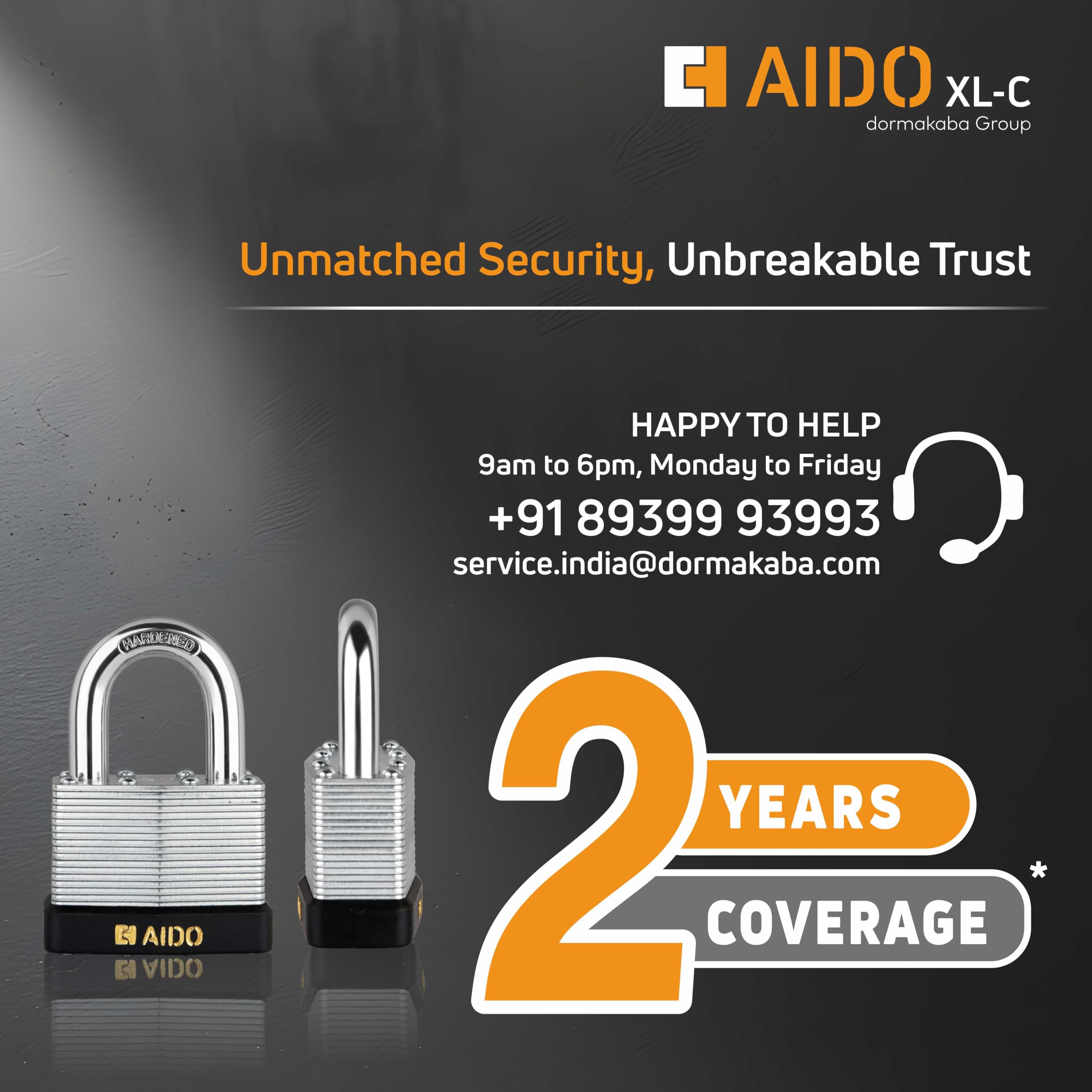 AIDO 40mm Laminated Steel Padlock | Heavy Duty Waterproof Multipurpose Lock for Home, Gates, Shutters, Shops, Warehouses & Trucks | Hardened Shackle, Rust Resistant | 4 Keys | 2 Yr Warranty — Amazon image 5