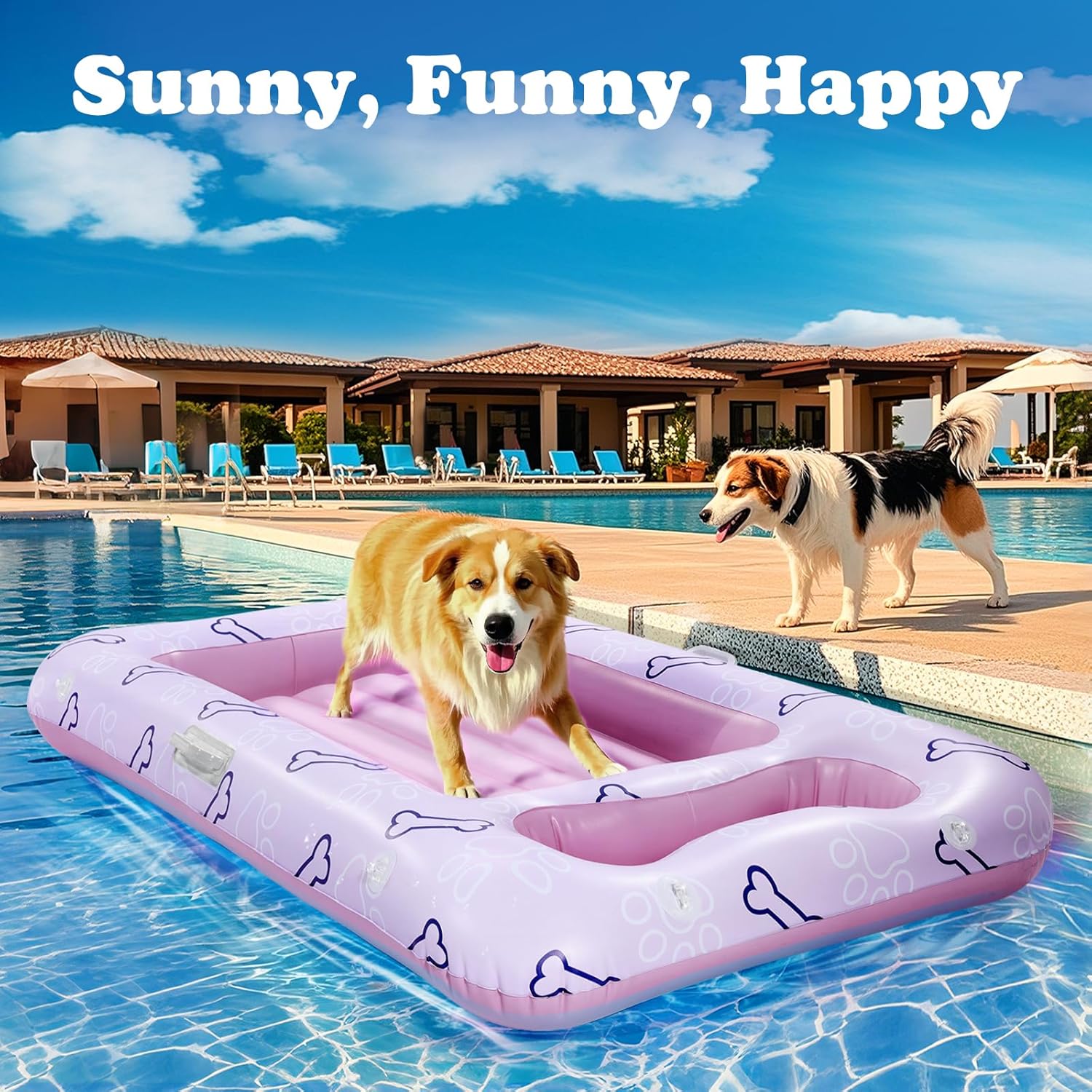 HeySplash Dog Floats for Pool, Inflatable Pool Floats for Small, Medium and Large Dogs, Pet Pool Float Built-in Area for Snacks and Toys, Dog Float for Outdoor Lake Pool Pet Water Park, Travel