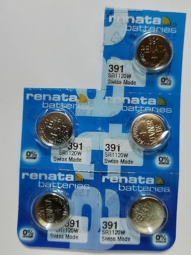 Miniatura 1 de Renata Batteries Batería de reloj de óxido de plata 391 (paquete de 5)