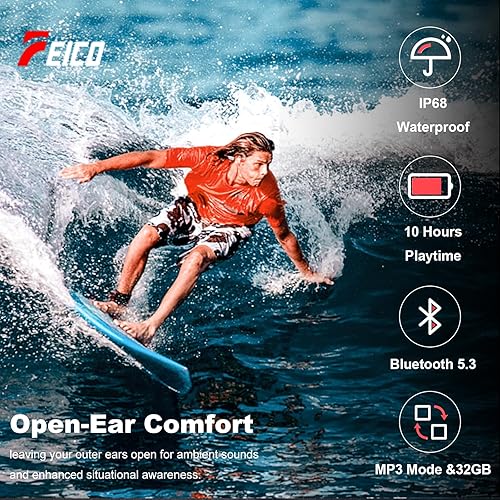 Miniatura 2 de Auriculares de conducción ósea, auriculares para correr, auriculares de entrenamiento, auriculares inalámbricos de oreja abierta, Bluetooth 5.3 con