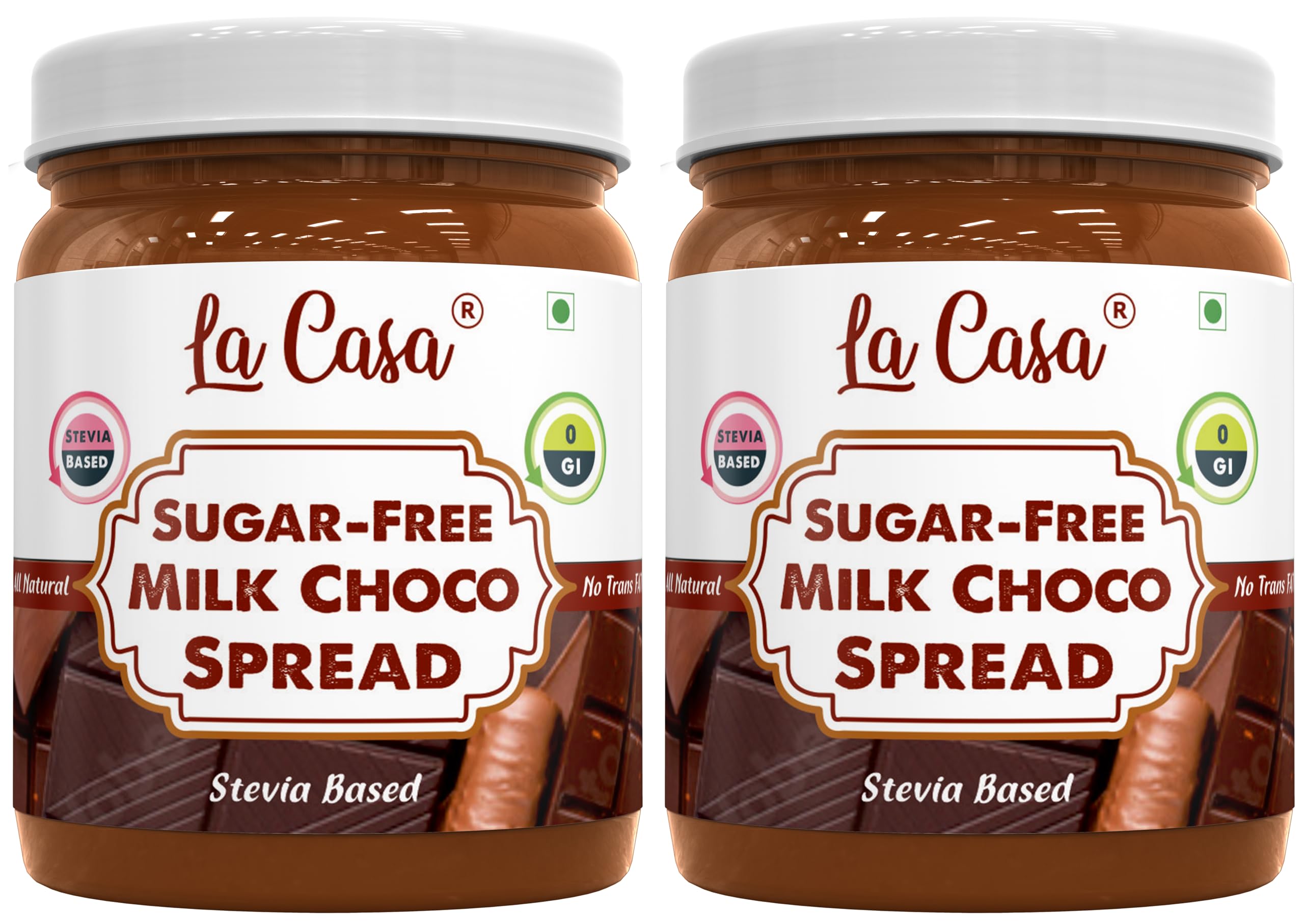 La Casa Sugar-Free Milk Chocolate Spread | Stevia Based | All Natural | Combo of 2 | 2x350g | (B0CXDLTB7P) Amazon Price History, Amazon Price Tracker