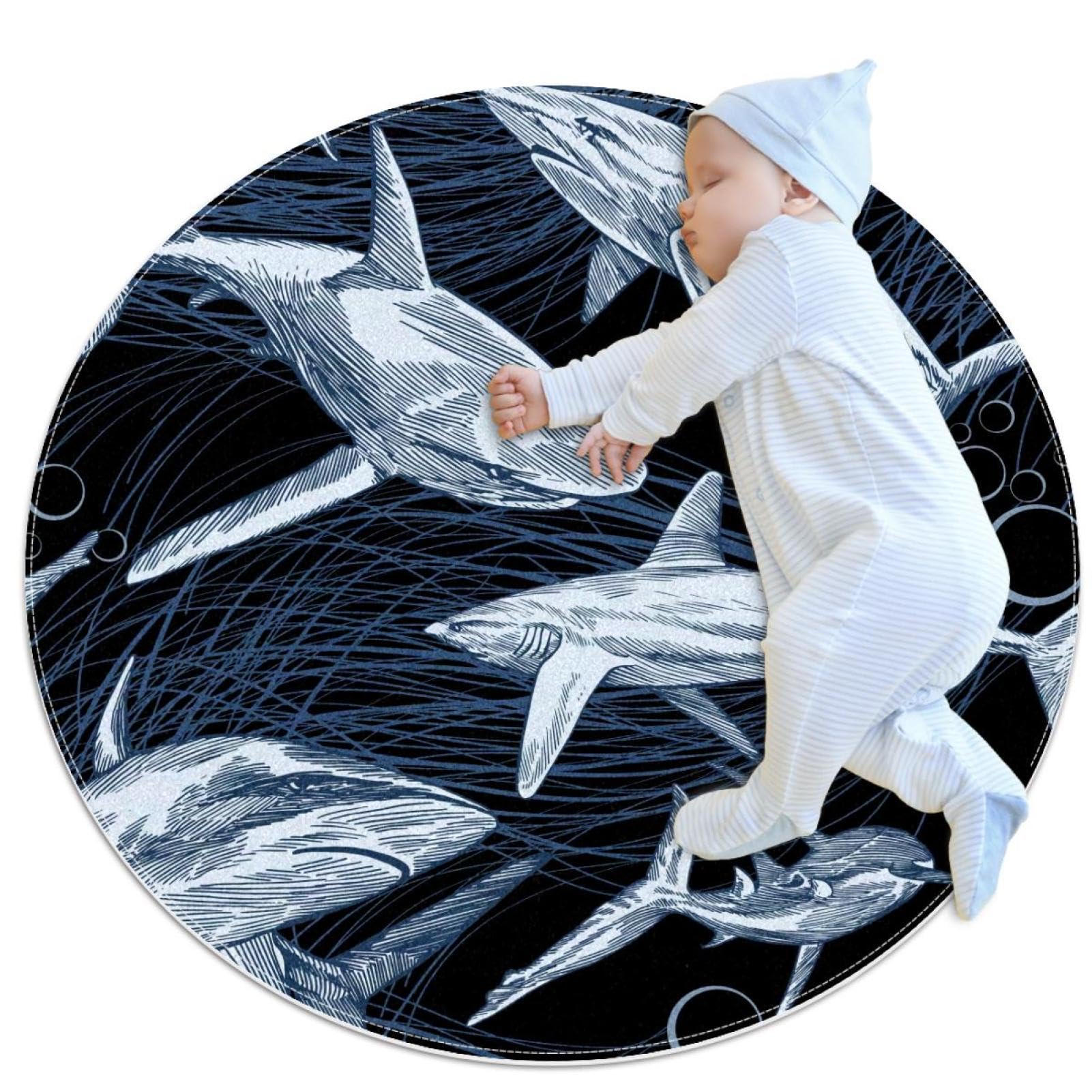 Tapis de bain requin et camomille pour décorer la chambre enfant