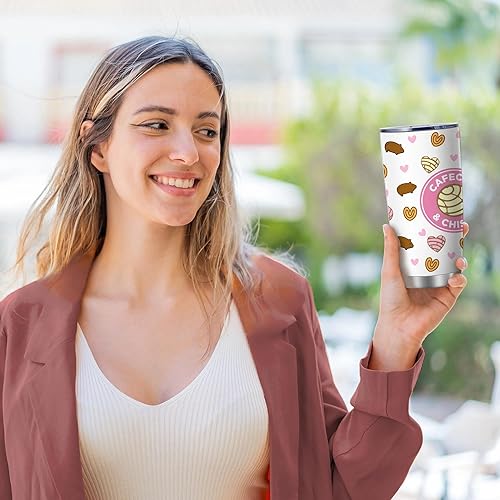 Miniatura 7 de Cafecito Y Chisme, bonita taza de café mexicano, vaso aislado de cafecito y chisme, regalos divertidos de 20 onzas para mujeres, regalo de