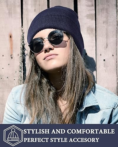 Miniatura 5 de Geyoga Paquete de 46 Gorros Beanie para Hombres y Mujeres Gorros de Invierno Tejidos con Puño Gorros Beanie